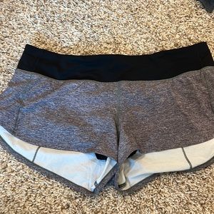 Gray women’s Lululemon shorts size 10 good condition. Lined